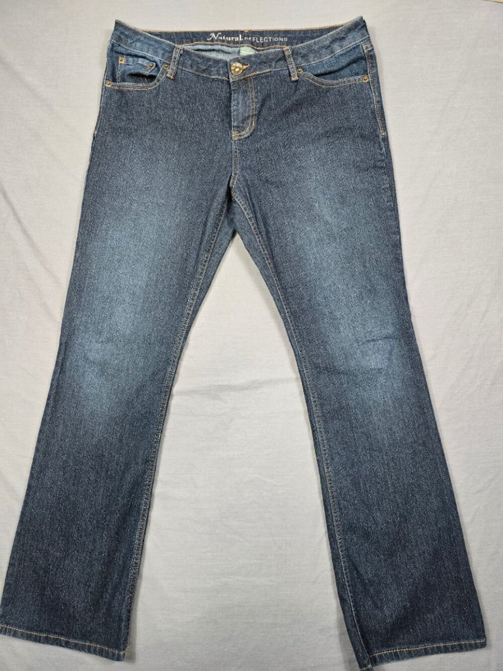 Natural Reflections Womens Bootcut Jeans Size 10 Blue Denim